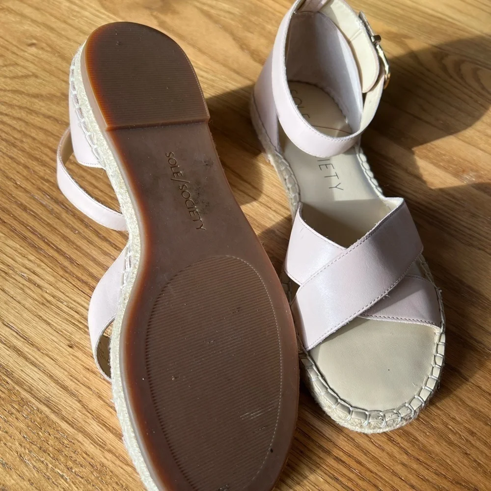Sole Society Sandals Womens Saundra Leather Pink Shoes Size 9.5 - Picture 7 of 7